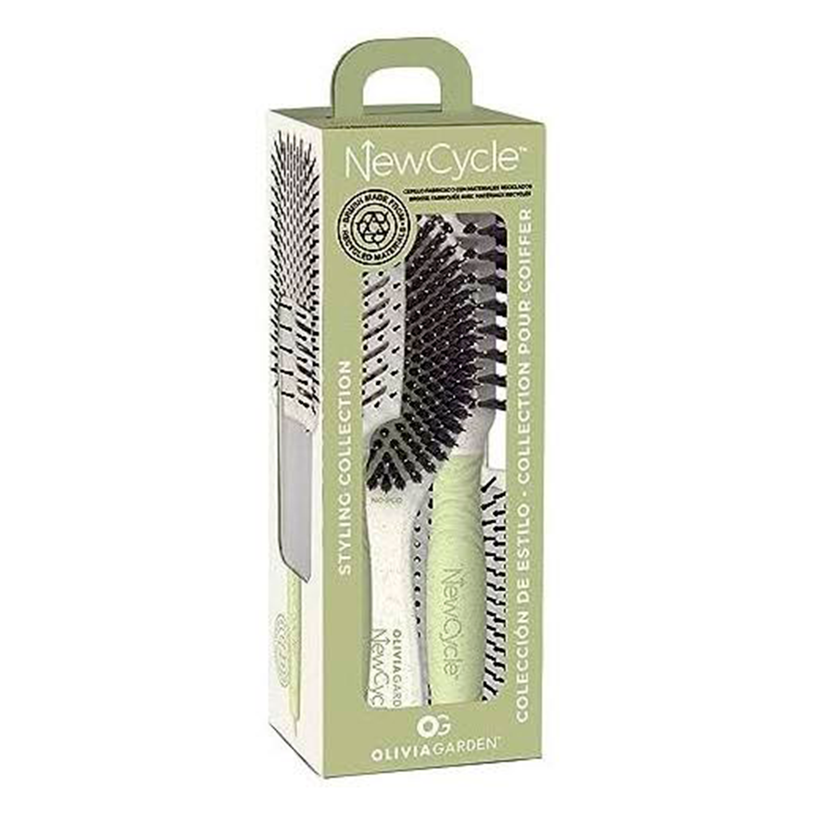 KIT CEPILLOS OLIVIA GARDEN DESENREDO NEWCYCLE X 4 UNIDADES