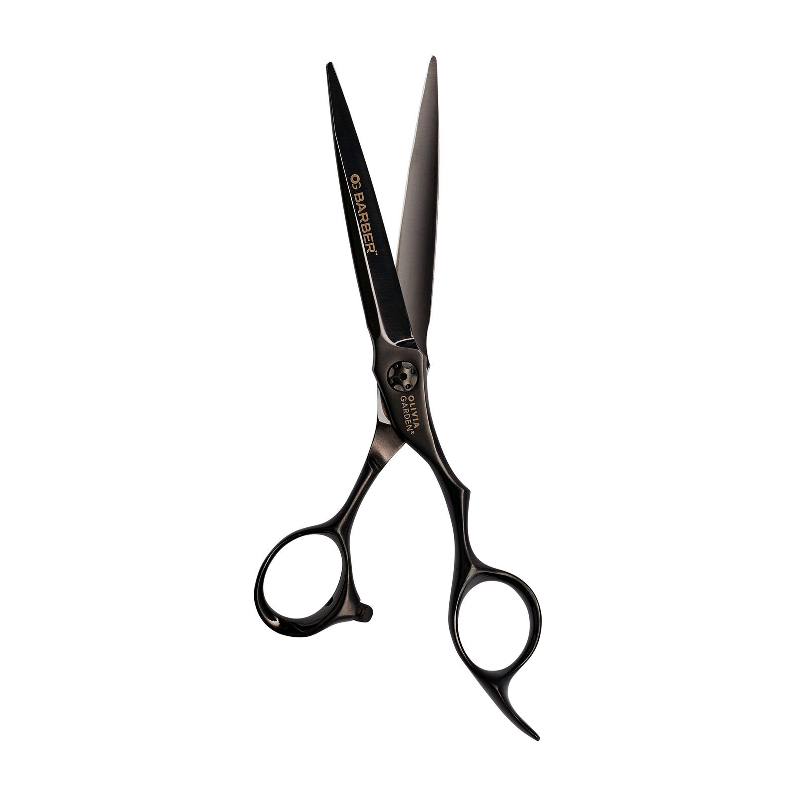 TIJERA OLIVIA GARDEN DESLIZANTE DE BARBERIA - BLACK TITANIUM 6.25