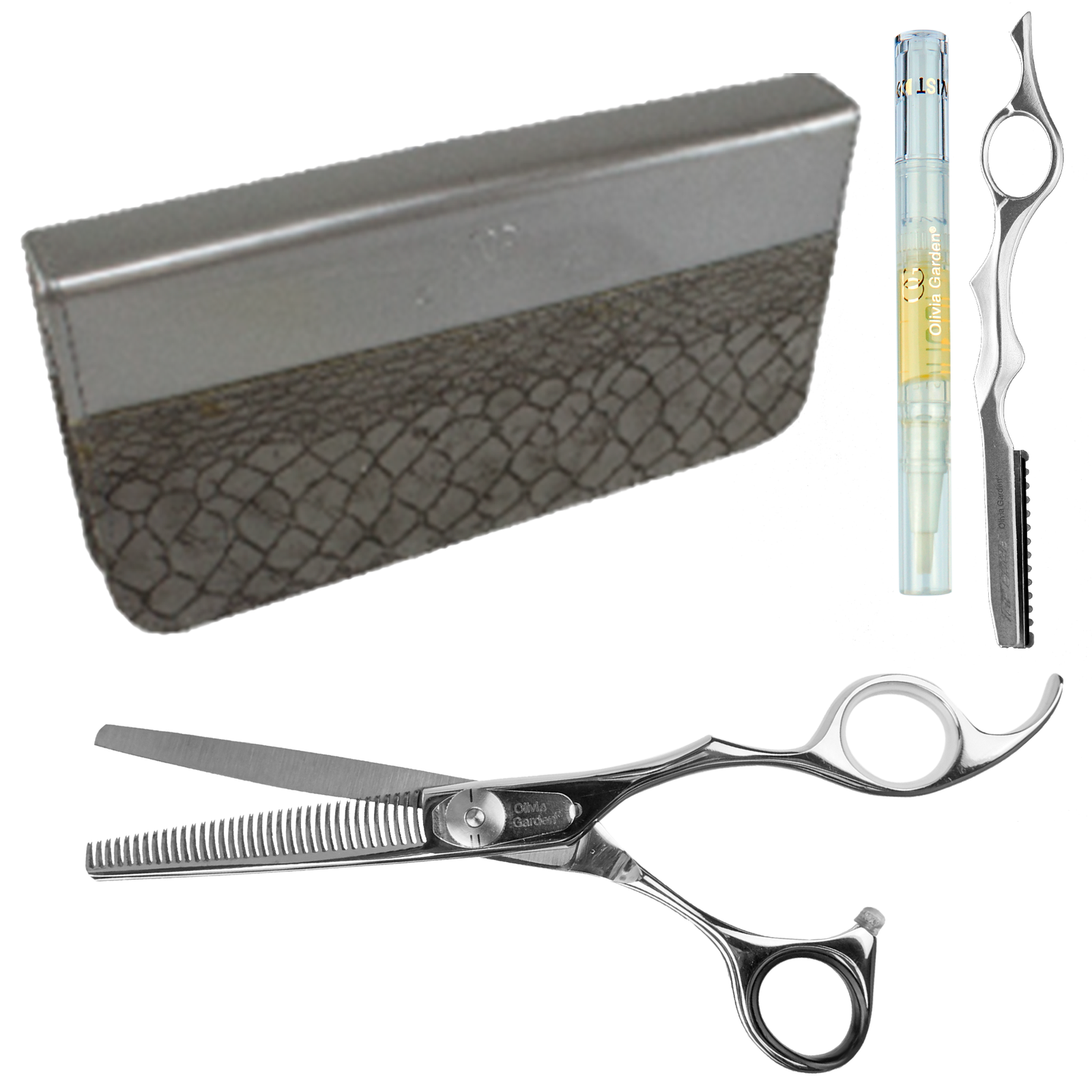 SET TITANIO x2 NAVAJA TEXTURIZANTE Y TIJERA ENTRESACADORA 5